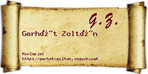 Gerhát Zoltán névjegykártya